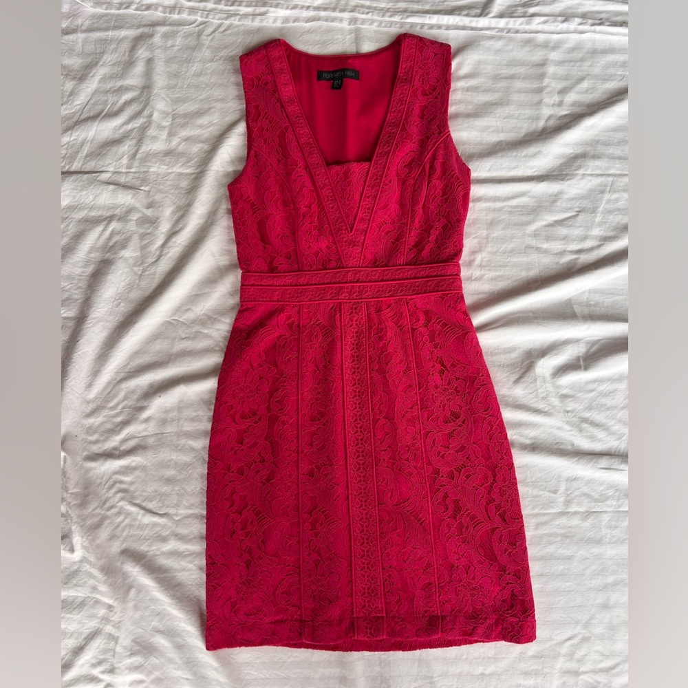 Forever New Pink Lace Mini Dress